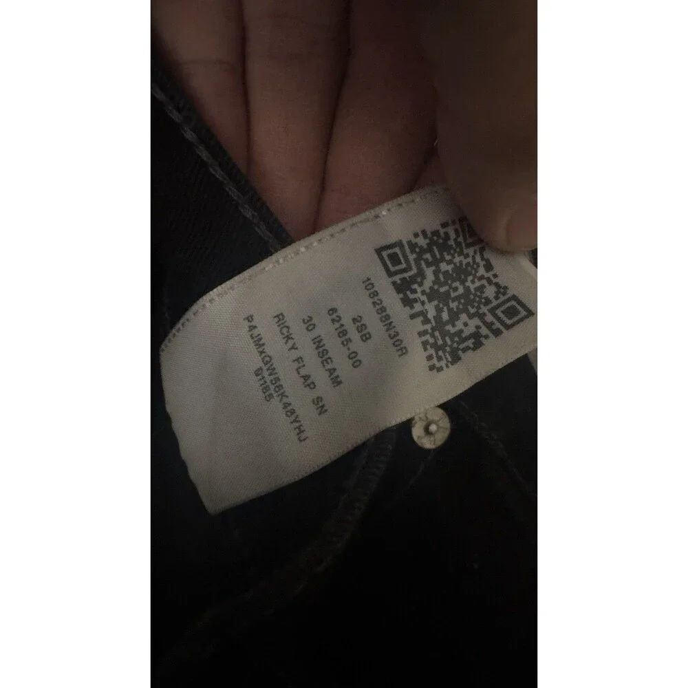 True Religion Men’s Black Dark Wash Denim Straight Jeans Cargo Pockets